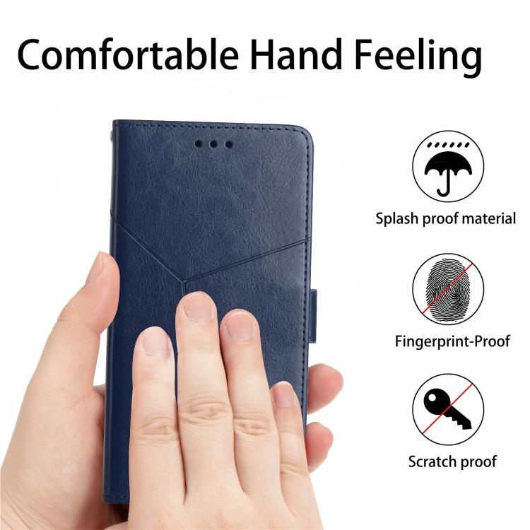 For Tecno Spark 40 Pro 4G Y-shaped Pattern Flip Leather Phone Case(Blue) - free shipping - PMC TechLife - Order now!