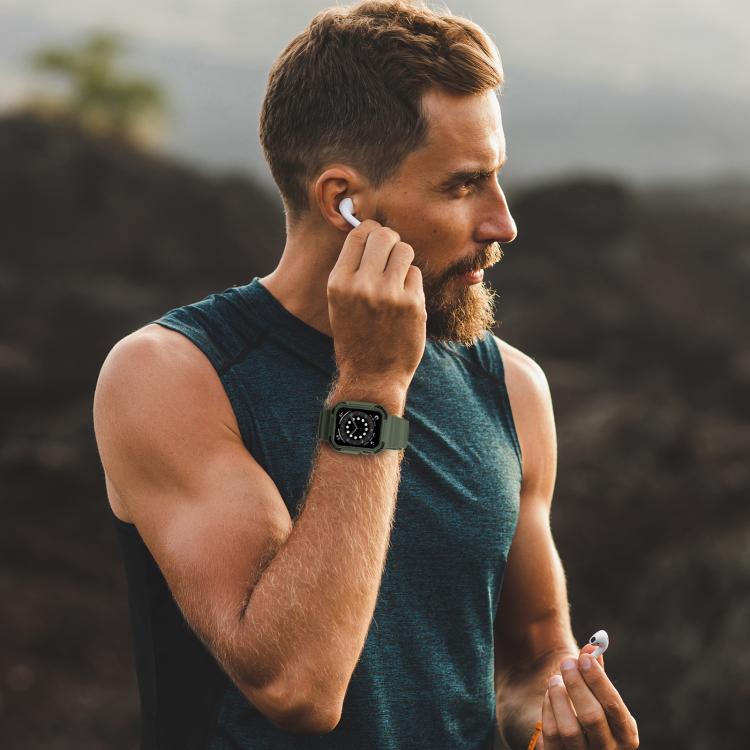 For Apple Watch 46mm / 45mm / 44mm / 42mm VIETAO Carbon Fiber Silicone Strap(Grass Green) - free shipping - PMc TechLife - Order now!