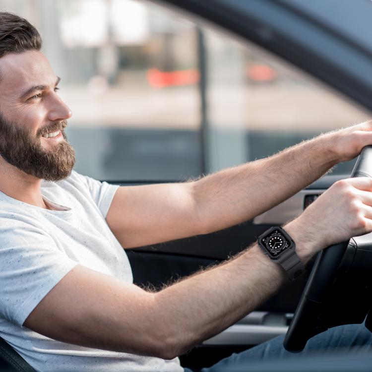 For Apple Watch 46mm / 45mm / 44mm / 42mm VIETAO Carbon Fiber Silicone Strap(Dark Gray) - free shipping - PMc TechLife - Order now!