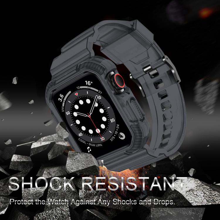 For Apple Watch 42mm / 41mm / 40mm / 38mm VIETAO Carbon Fiber Silicone Strap(Transparent Grey) - free shipping - PMc TechLife - Order now!