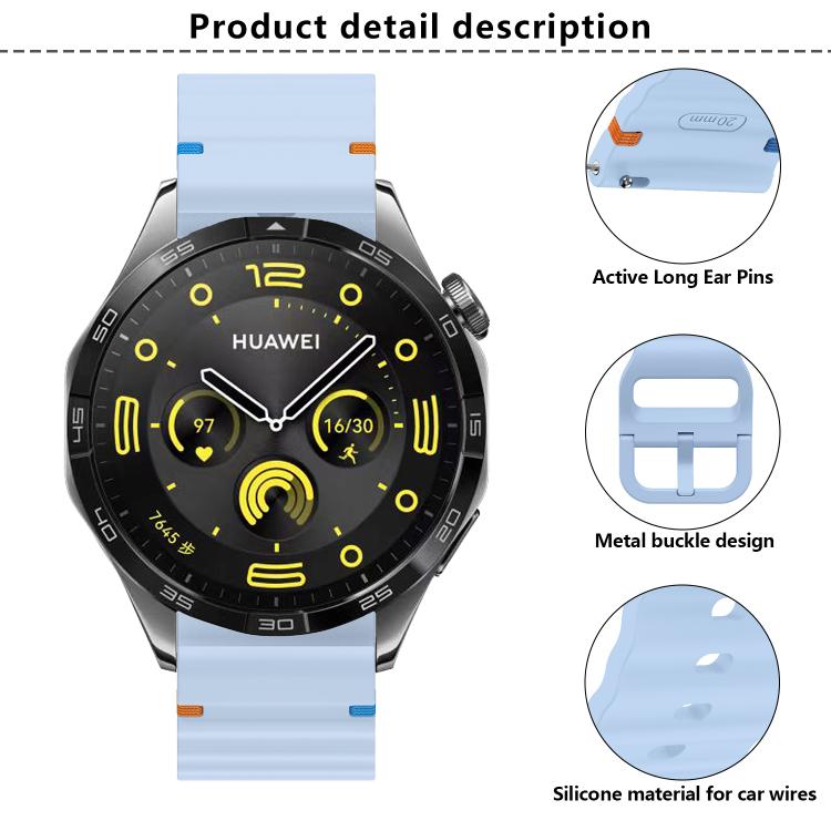 22mm Kalebol Wave Stitch Silicone Watch Band(Pink) - free shipping - PMc TechLife - Order now!