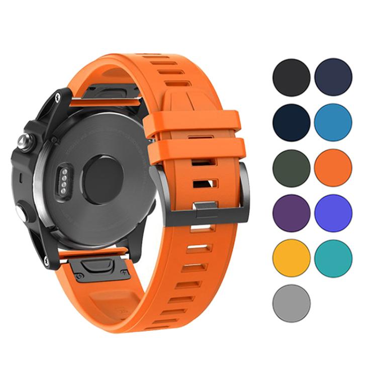 For Garmin QuickFit 22mm Kalebol Plain Texture Silicone Watch Band(Orange) - free shipping - PMc TechLife - Order now!