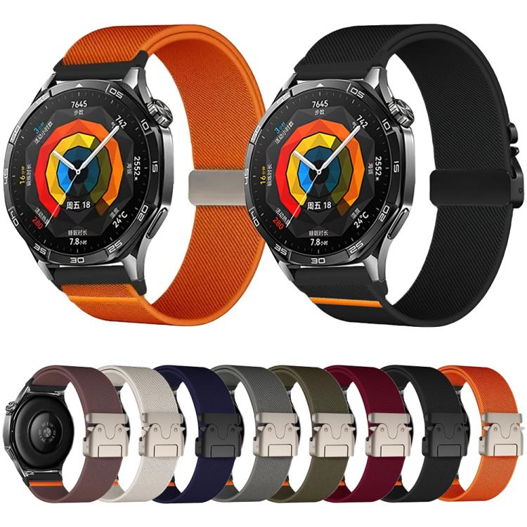 22mm Parachute Buckle Elastic Nylon Watch Band(Orange) - 22mm Bands by PMc TechLife | Online Shopping South Africa | PMc TechLife | Buy Now Pay Later Mobicred