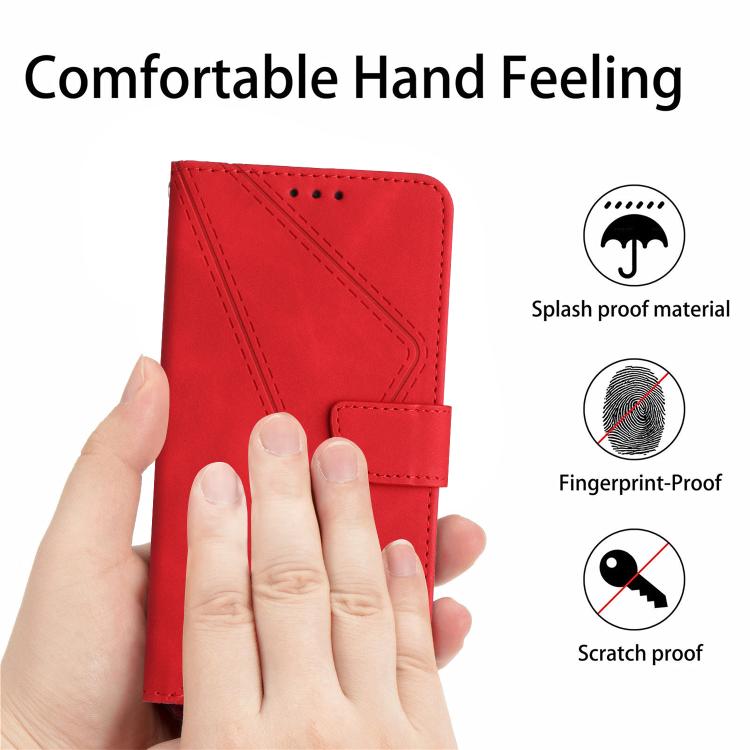 For Tecno Spark 40 Pro+ 4G Stitching Embossed Leather Phone Case(Red) - free shipping - PMC TechLife - Order now!