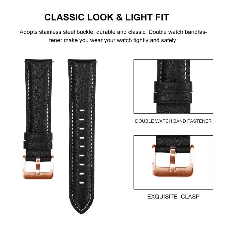 18mm Rose Gold Buckle Leather Watch Band(Pink) - free shipping - PMC TechLife - Order now!