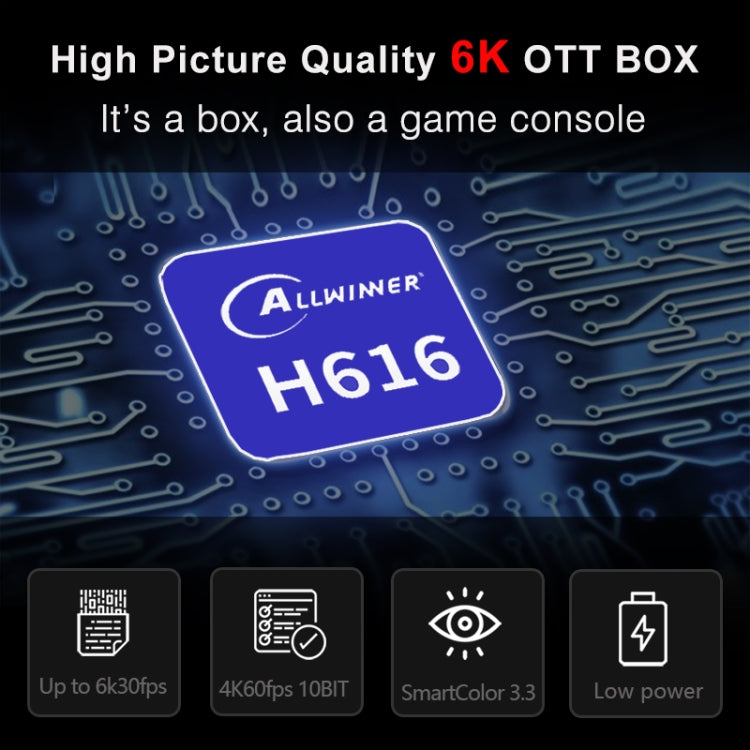 H96 Max 6K Ultra HD Smart TV Box with Remote Controller, Android 10.0, Allwinner H616 Quad Core ARM Cortex-A53, 4GB+64GB, Support TF Card / USBx2 / AV / HDMI / WIFI, UK Plug - Allwinner H6 by PMC Jewellery | Online Shopping South Africa | PMC Jewellery | Buy Now Pay Later Mobicred