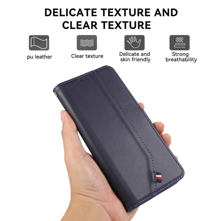For iPhone 17 Air ABEEL Delicate Texture Splicing RFID Leather Phone Case(Blue) - free shipping - PMc TechLife - Order now!