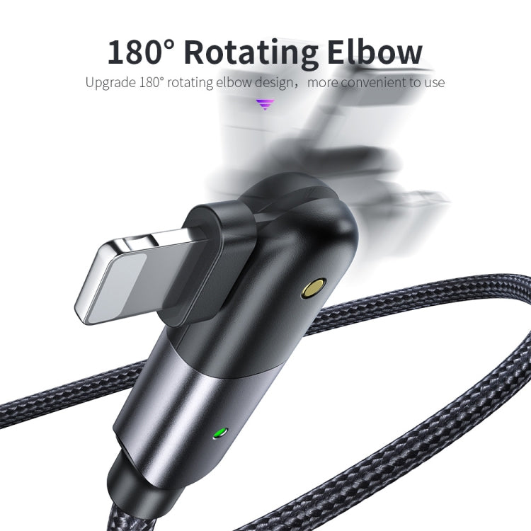 FXCL-WYA09 2.4A USB to 8 Pin 180 Degree Rotating Elbow Charging Cable, Length:2m(Red) - free shipping - PMC Jewellery - Order now!