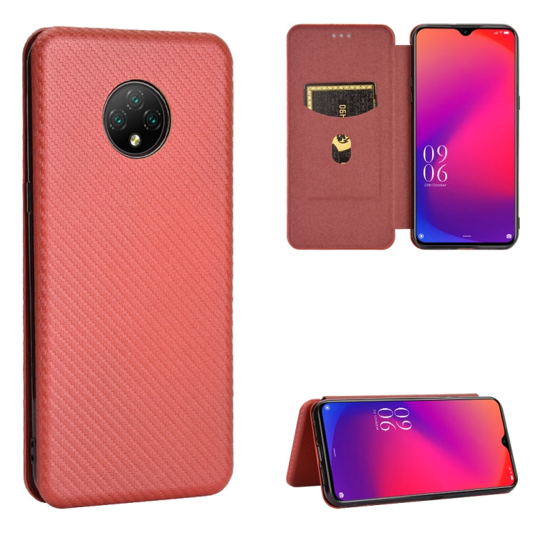 For Doogee X95 Carbon Fiber Texture Horizontal Flip TPU + PC + PU Leather Case with Card Slot & Lanyard(Brown) - More Brand by PMC Jewellery | Online Shopping South Africa | PMC Jewellery | Buy Now Pay Later Mobicred