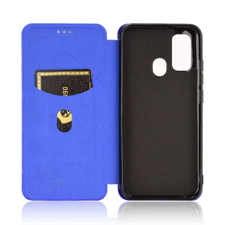 For Ulefone Note 9P Carbon Fiber Texture Horizontal Flip TPU + PC + PU Leather Case with Card Slot & Lanyard(Blue) - Ulefone Cases by PMC Jewellery | Online Shopping South Africa | PMC Jewellery | Buy Now Pay Later Mobicred