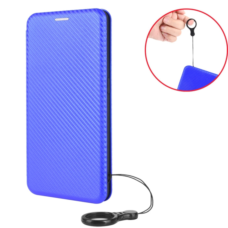 For Ulefone Note 9P Carbon Fiber Texture Horizontal Flip TPU + PC + PU Leather Case with Card Slot & Lanyard(Blue) - Ulefone Cases by PMC Jewellery | Online Shopping South Africa | PMC Jewellery | Buy Now Pay Later Mobicred