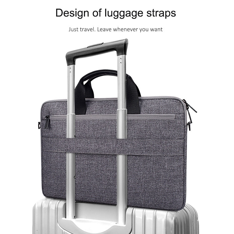 ST08 Handheld Briefcase Carrying Storage Bag without Shoulder Strap for 14.1 inch Laptop(Grey) - 14.1 inch by PMC Jewellery | Online Shopping South Africa | PMC Jewellery | Buy Now Pay Later Mobicred
