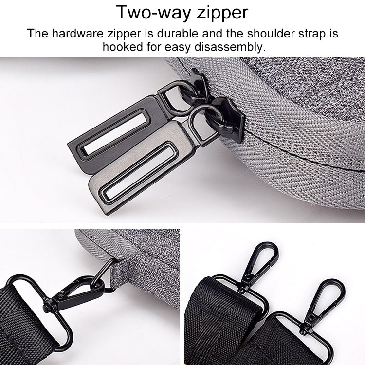 ST08 Handheld Briefcase Carrying Storage Bag with Shoulder Strap for 13.3 inch Laptop(Grey) - 13.3 inch by PMC Jewellery | Online Shopping South Africa | PMC Jewellery | Buy Now Pay Later Mobicred