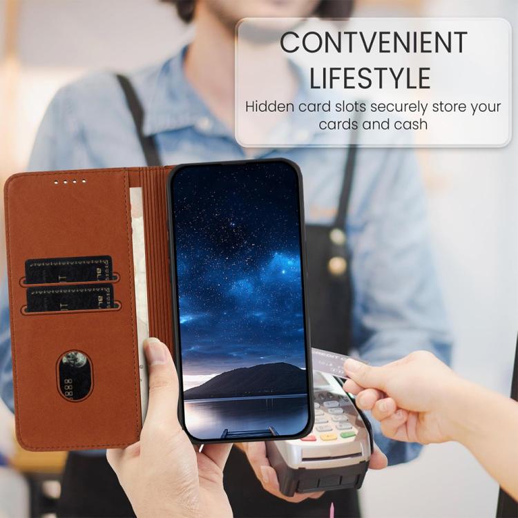 For iPhone 17 Pro Max Strong Magnetic Frosted Flip Leather Phone Case(Coffee Color) - free shipping - PMc TechLife - Order now!