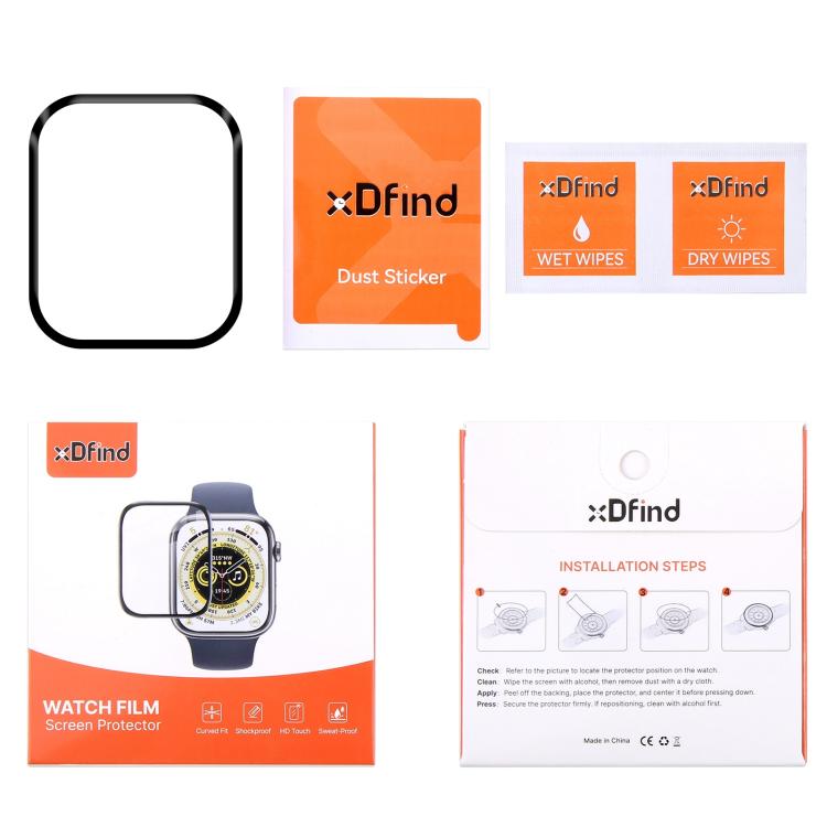 For Apple Watch Series 9 / 8 / 7 41mm 2pcs xDfind Curved 3D Composite Material Soft Film Screen Protector - free shipping - PMc TechLife - Order now!