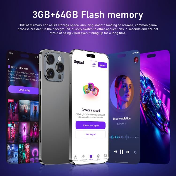 I16 Pro Max / RAi3, 3GB+64GB, 6.56 inch Android 10 MTK6739 Quad Core, Network: 4G, Dual SIM, Plug:EU Plug(White) - free shipping - PMc TechLife - Order now!