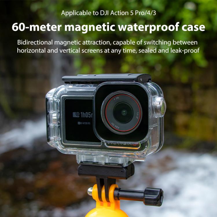 For DJI Osmo Action 5 Pro Magnetic 60m Waterproof Case Diving Case with Base + Gift Kit - free shipping - PMC TechLife - Order now!