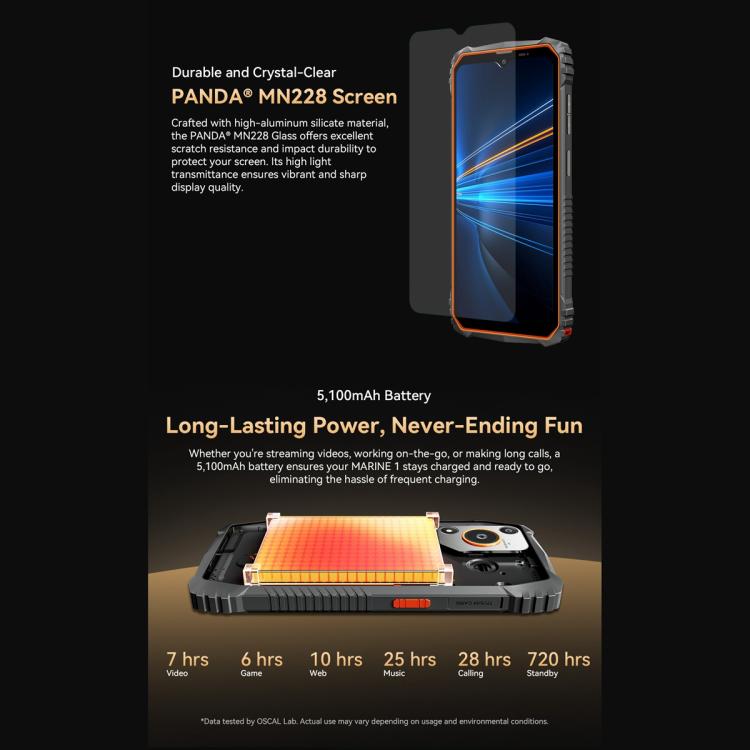 Blackview Oscal Marine 1, 4GB+128GB, 6.56 inch Android 15 Unisoc UMS9230E T615 Octa Core, Network: 4G, OTG, NFC(Black) - free shipping - PMC TechLife - Order now!