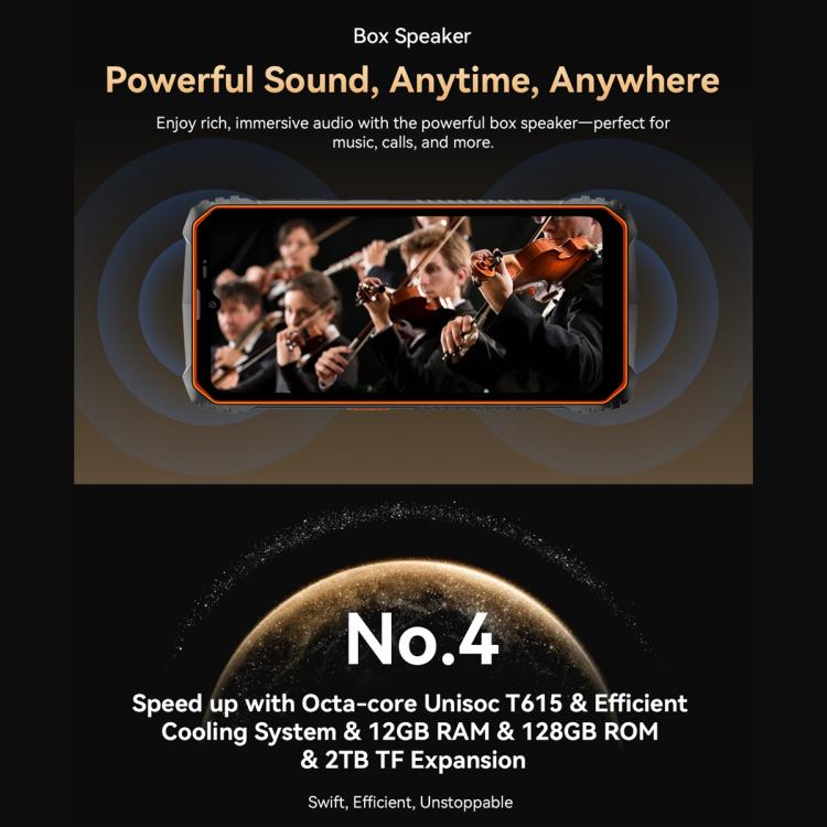 Blackview Oscal Marine 1, 4GB+128GB, 6.56 inch Android 15 Unisoc UMS9230E T615 Octa Core, Network: 4G, OTG, NFC(Orange) - free shipping - PMC TechLife - Order now!