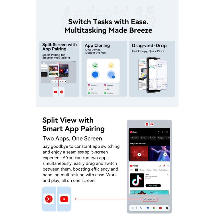 Blackview Oscal Marine 1, 4GB+128GB, 6.56 inch Android 15 Unisoc UMS9230E T615 Octa Core, Network: 4G, OTG, NFC(Black) - free shipping - PMC TechLife - Order now!