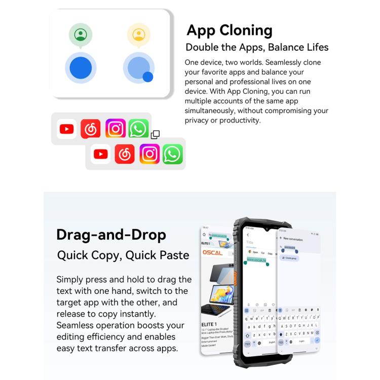 Blackview Oscal Marine 1, 4GB+128GB, 6.56 inch Android 15 Unisoc UMS9230E T615 Octa Core, Network: 4G, OTG, NFC(Orange) - free shipping - PMC TechLife - Order now!