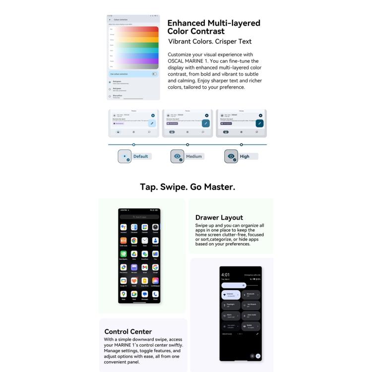 Blackview Oscal Marine 1, 4GB+128GB, 6.56 inch Android 15 Unisoc UMS9230E T615 Octa Core, Network: 4G, OTG, NFC(Black) - free shipping - PMC TechLife - Order now!