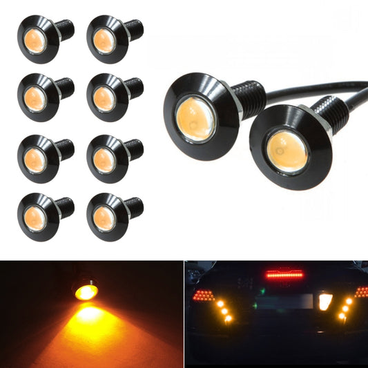 10 PCS 23mm 1.5W DC9-80V Motorcycle Eagle Eye Light Single Lens(Yellow Light) - Eagle Eye Lights by PMC Jewellery | Online Shopping South Africa | PMC Jewellery | Buy Now Pay Later Mobicred