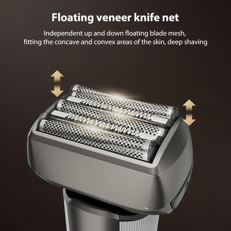 Five-blade Full Body Washable LED Digital Display Reciprocating Electric Shaver(Grey) - free shipping - PMC TechLife - Order now!