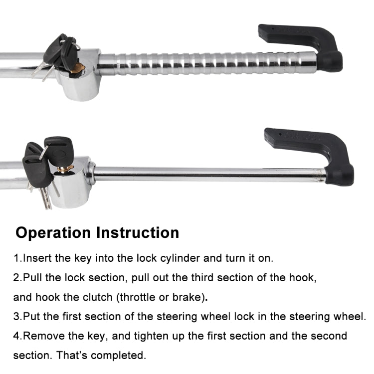 Universal Modified Clutch Lock Extendable Steering Wheel & Clutch Brake Lock - Steering Wheel Locks by PMC TechLife | Online Shopping South Africa | PMC TechLife | Buy Now Pay Later Mobicred