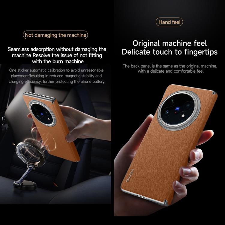 For vivo X Fold5 SULADA Frameless Top Layer Cowhide Leather PC Phone Case(Black) - free shipping - PMC TechLife - Order now!