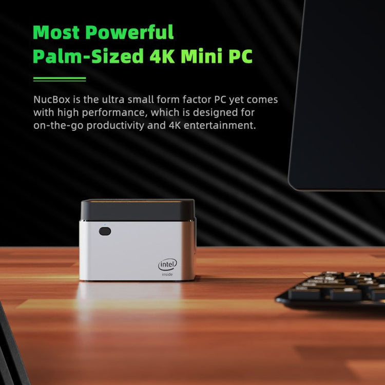 GMK NucBox Windows 10 System Mini PC, Intel Celeron J4125 Quad Core 64bit 14nm 2GHz-2.7GHz, Support WiFi & Bluetooth & RJ45, 8GB+128GB,EU Plug - Windows Mini PCs by PMC Jewellery | Online Shopping South Africa | PMC Jewellery | Buy Now Pay Later Mobicred
