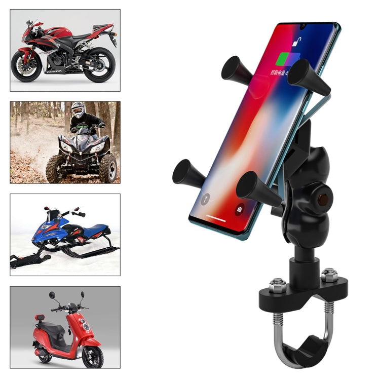 WUPP CS-1133A1 Motorcycle Four-claw X Shape Adjustable Mobile Phone Holder Bracket, Double Tap Buckle Version - Holder by WUPP | Online Shopping South Africa | PMC Jewellery | Buy Now Pay Later Mobicred