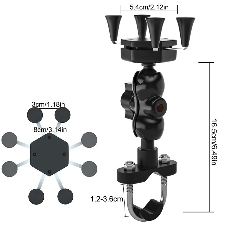 WUPP CS-1133A1 Motorcycle Four-claw X Shape Adjustable Mobile Phone Holder Bracket, Double Tap Buckle Version - Holder by WUPP | Online Shopping South Africa | PMC Jewellery | Buy Now Pay Later Mobicred