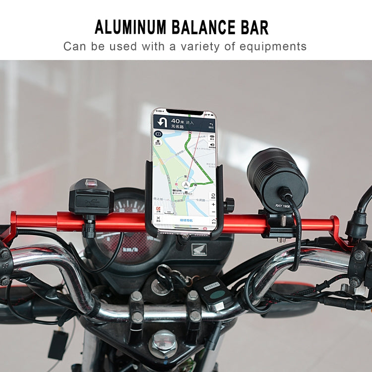 CS-859A4 Motorcycle Electric Vehicle Aluminum Alloy Extended Balance Bar Headlight Mobile Phone Bracket(Red) - Others by PMC Jewellery | Online Shopping South Africa | PMC Jewellery | Buy Now Pay Later Mobicred