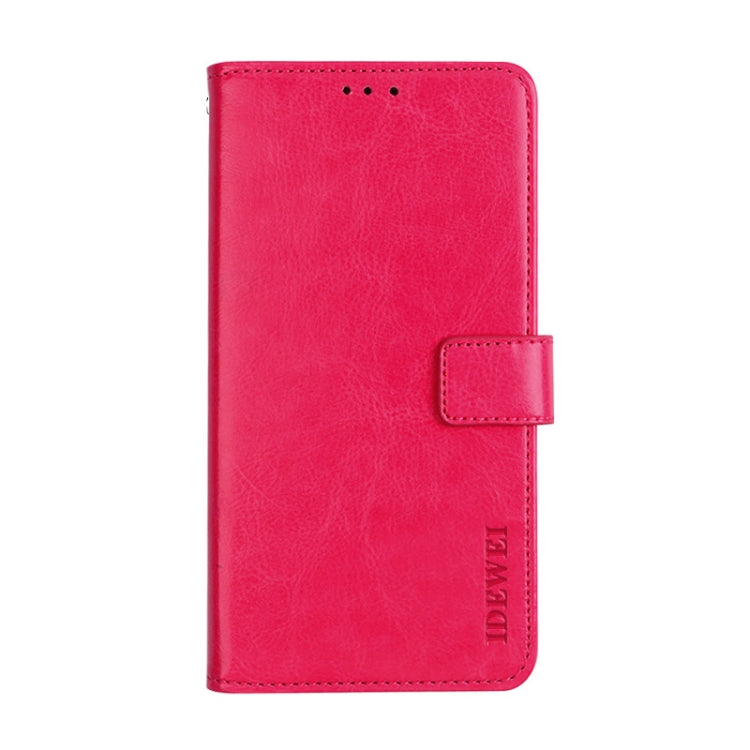 For Blackview BV6900 idewei Crazy Horse Texture Horizontal Flip Leather Case with Holder & Card Slots & Wallet(Rose Red) - More Brand by idewei | Online Shopping South Africa | PMC Jewellery | Buy Now Pay Later Mobicred