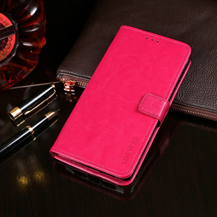 For Cubot Note 20 idewei Crazy Horse Texture Horizontal Flip Leather Case with Holder & Card Slots & Wallet(Rose Red) - More Brand by idewei | Online Shopping South Africa | PMC Jewellery | Buy Now Pay Later Mobicred