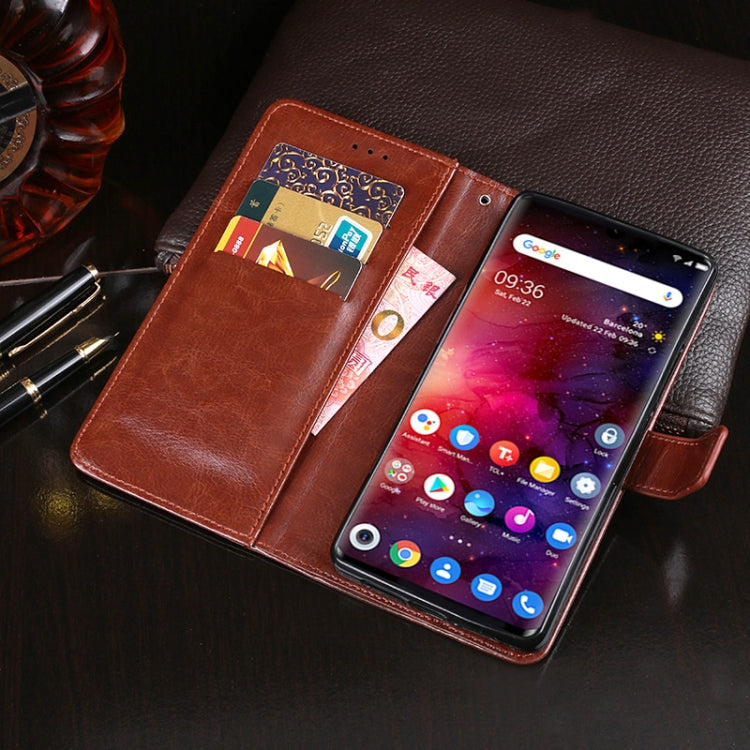 For TCL 10 Pro idewei Crazy Horse Texture Horizontal Flip Leather Case with Holder & Card Slots & Wallet(Dark Blue) - More Brand by idewei | Online Shopping South Africa | PMC Jewellery | Buy Now Pay Later Mobicred