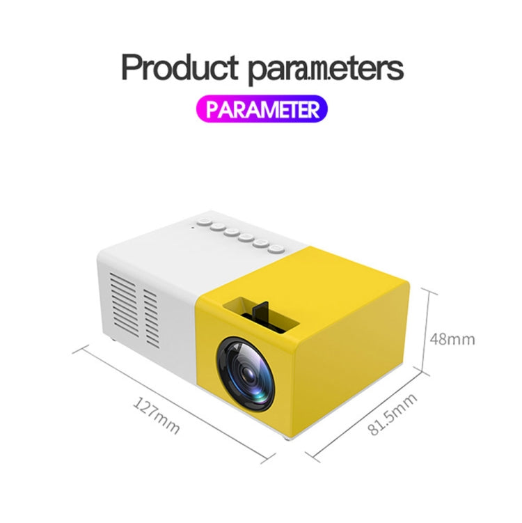 J9 1920x1080P 15 ANSI Portable Home Theater Mini LED HD Digital Projector, Basic Version, US Plug(Yellow White) - Mini Projector by PMC Jewellery | Online Shopping South Africa | PMC Jewellery | Buy Now Pay Later Mobicred