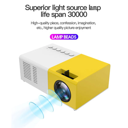 J9 1920x1080P 15 ANSI Portable Home Theater Mini LED HD Digital Projector, Basic Version, US Plug(Yellow White) - Mini Projector by PMC Jewellery | Online Shopping South Africa | PMC Jewellery | Buy Now Pay Later Mobicred