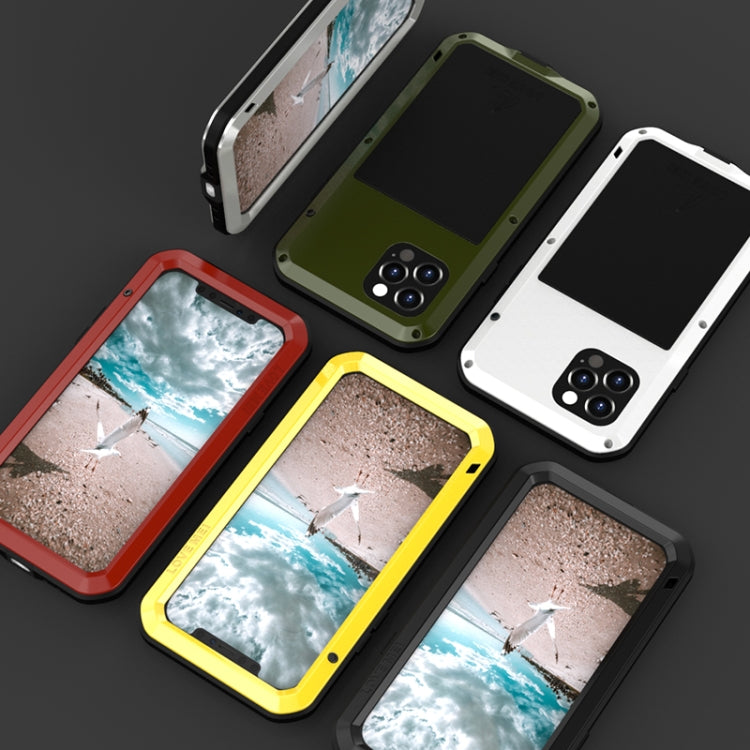 For iPhone 12 Pro LOVE MEI Metal Shockproof Life Waterproof Dustproof Protective Case(Black) - iPhone 12 / 12 Pro Cases by LOVE MEI | Online Shopping South Africa | PMC TechLife | Buy Now Pay Later Mobicred