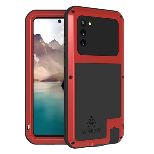 For Samsung Galaxy Note 20 LOVE MEI Metal Shockproof Waterproof Dustproof Protective Case without Glass(Red) - Galaxy Note20 Cases by LOVE MEI | Online Shopping South Africa | PMC Jewellery | Buy Now Pay Later Mobicred