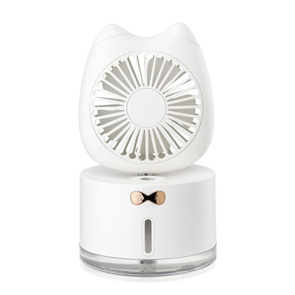 BD-MM1 Cat Shape Household Desktop Rechargeable Spray Humidifier Fan (White) - Electric Fans by PMC Jewellery | Online Shopping South Africa | PMC Jewellery | Buy Now Pay Later Mobicred