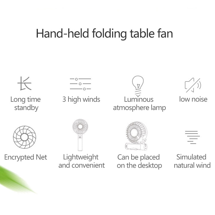 S2 Portable Foldable Handheld Electric Fan, with 3 Speed Control & Night Light (Purple) - Electric Fans by PMC Jewellery | Online Shopping South Africa | PMC Jewellery | Buy Now Pay Later Mobicred