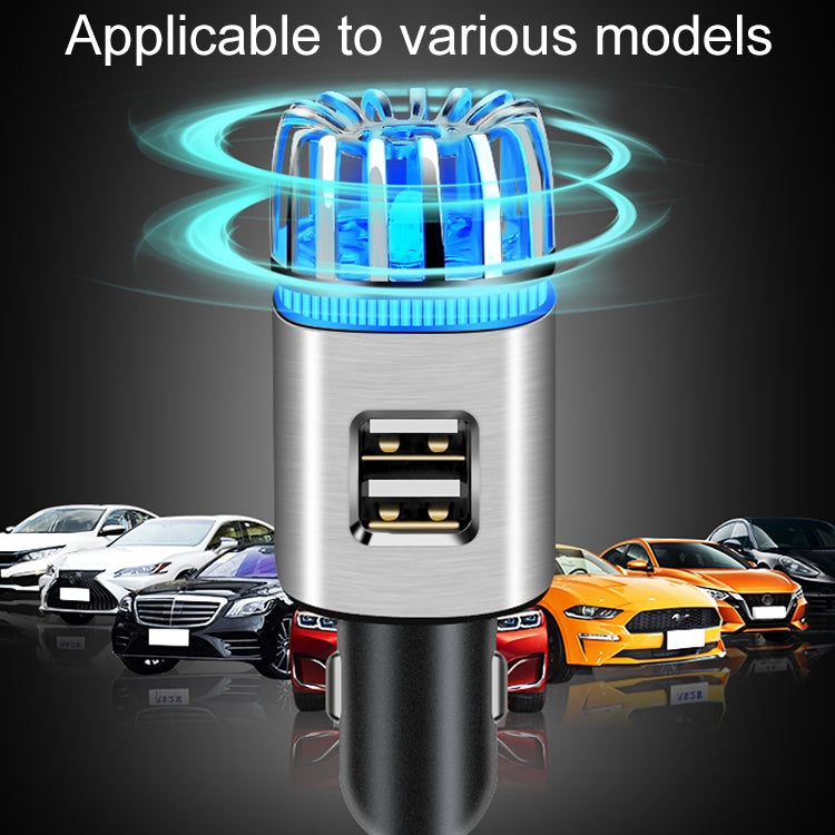 2 in 1 Car Negative-ion  Aromatherapy Air Purifier Humidifier + Dual USB Port Car Charger (Gold) - Air Purifier by PMC Jewellery | Online Shopping South Africa | PMC Jewellery | Buy Now Pay Later Mobicred