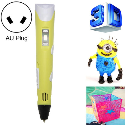 Hand-held 3D Printing Pen, AU Plug (Yellow) - 3D Printer by PMC Jewellery | Online Shopping South Africa | PMC Jewellery | Buy Now Pay Later Mobicred