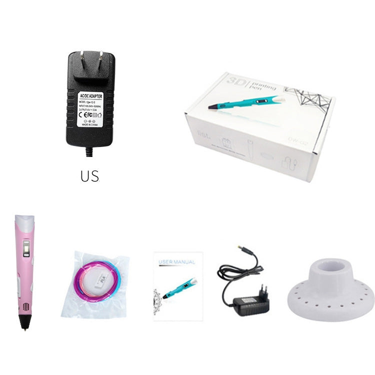 Hand-held 3D Printing Pen, US Plug(Pink) - 3D Printer by PMC Jewellery | Online Shopping South Africa | PMC Jewellery | Buy Now Pay Later Mobicred