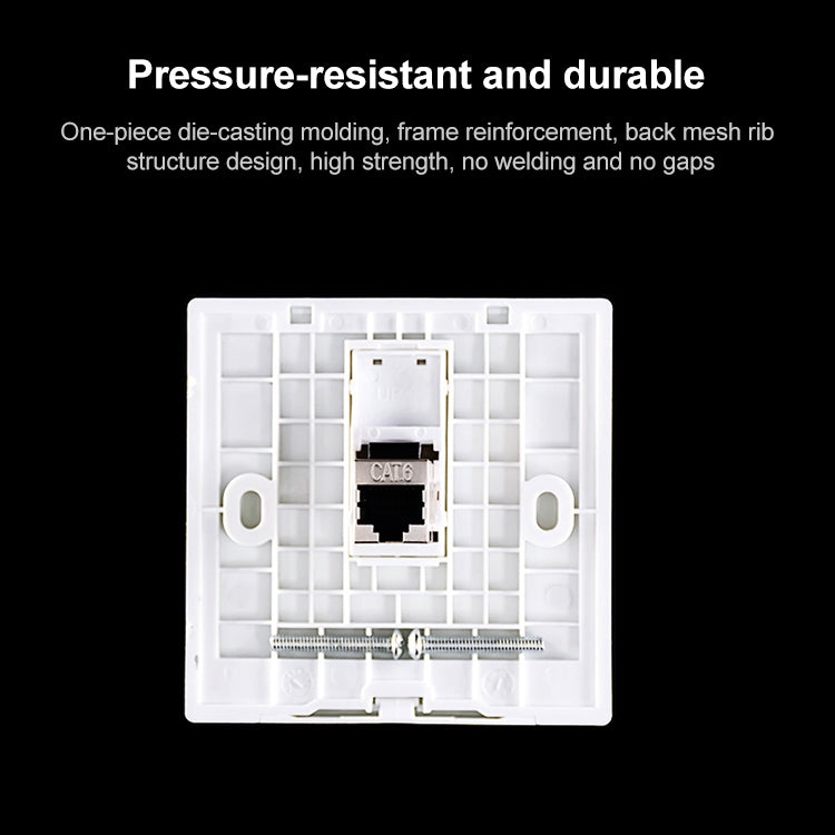 CAT.6 Shielded Pass-through Network Module, Single Port Panel + Shielded Pass-through (Grey) - Lan Cable and Tools by PMC TechLife | Online Shopping South Africa | PMC TechLife | Buy Now Pay Later Mobicred