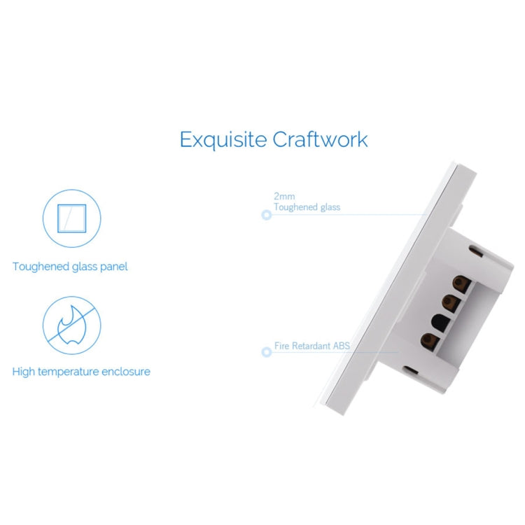 WS-EU-01 EWeLink APP & Touch Control 2A 1 Gang Tempered Glass Panel Smart Wall Switch, AC 90V-250V, EU Plug - Smart Socket by PMC Jewellery | Online Shopping South Africa | PMC Jewellery | Buy Now Pay Later Mobicred