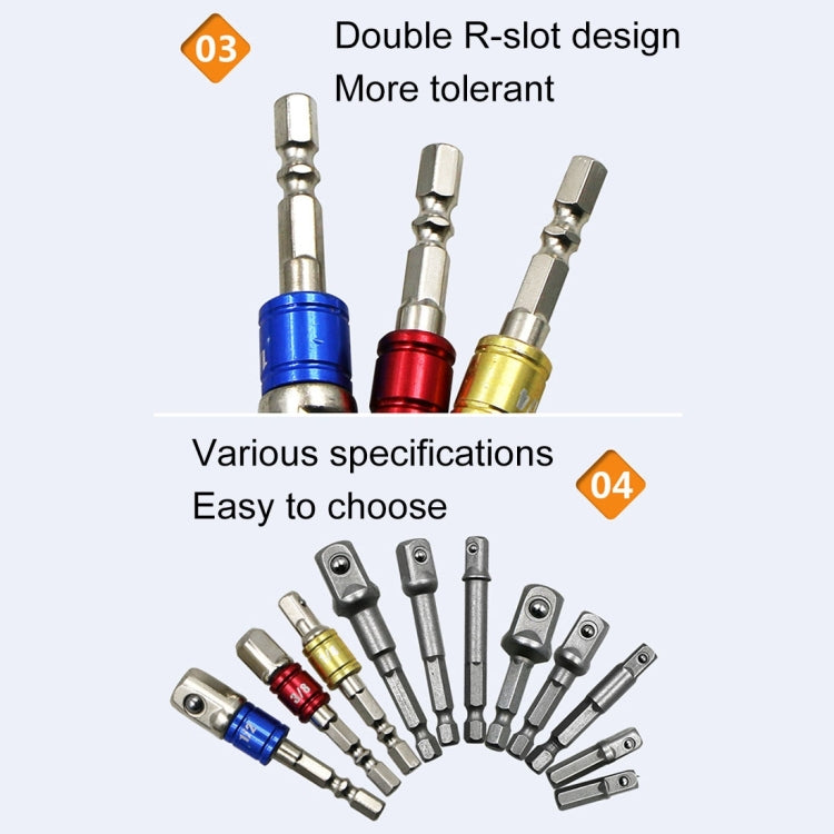 3 PCS/Set Socket Bit Extension Bar Hex Shank Adapter Drill Nut Driver Power Drill Bit(1/4, 3/8, 1/2 inch), Length:50mm - Hex Key & Spanner by PMC Jewellery | Online Shopping South Africa | PMC Jewellery