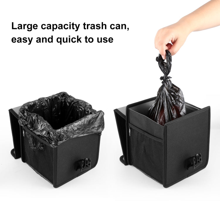 FUNADD Portable Folding Car Back Seat Hook Garbage Can Car Storage Box (Black) - Seat Accessories by FunAdd | Online Shopping South Africa | PMC TechLife | Buy Now Pay Later Mobicred